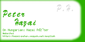 peter hazai business card